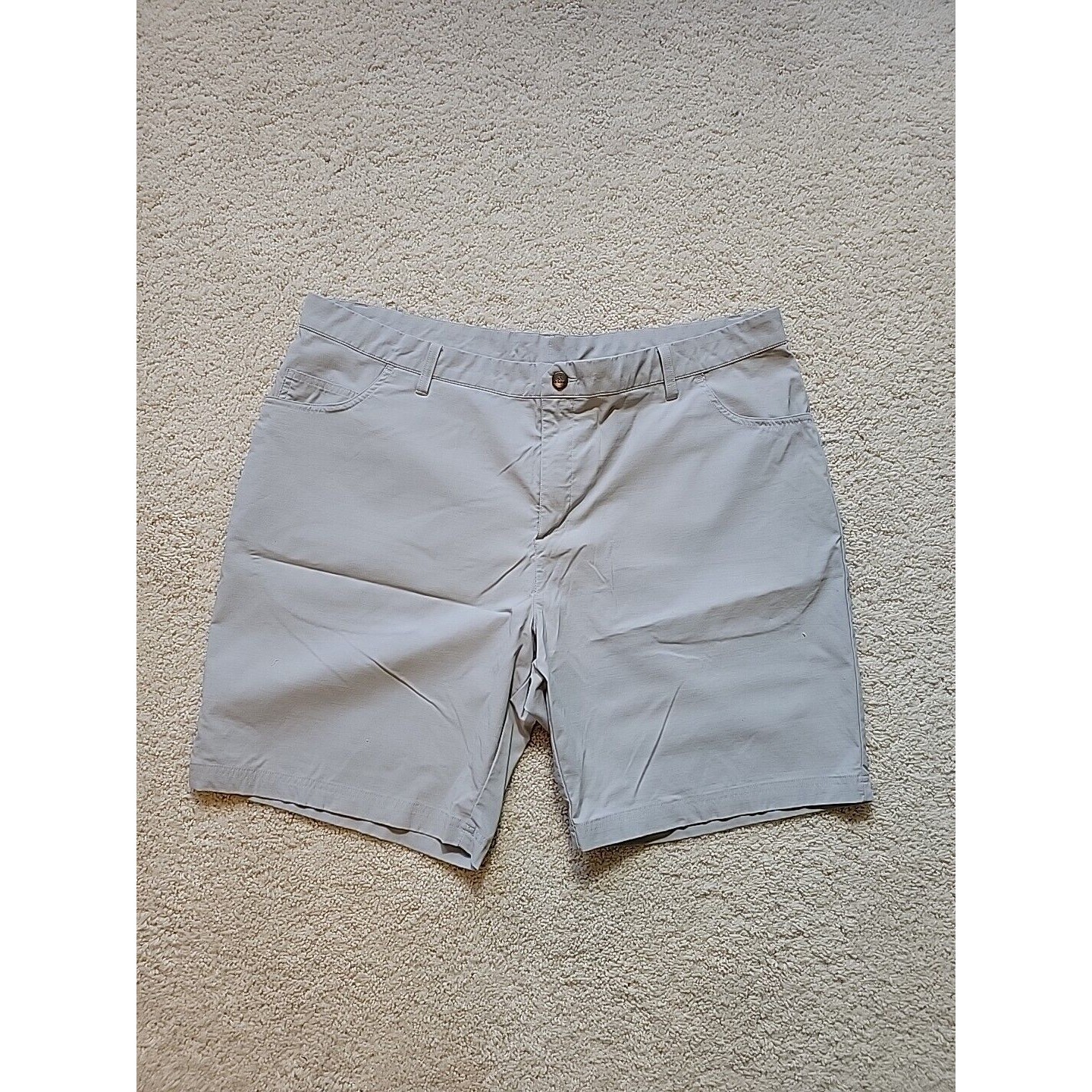 Adida Golf Shorts Mens 42 Flat Front Light Gray Stretch